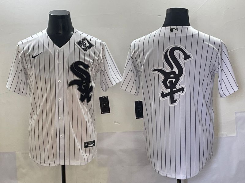 Men 2025 Chicago White Sox Blank White Stripe Game Nike MLB Jersey style 15